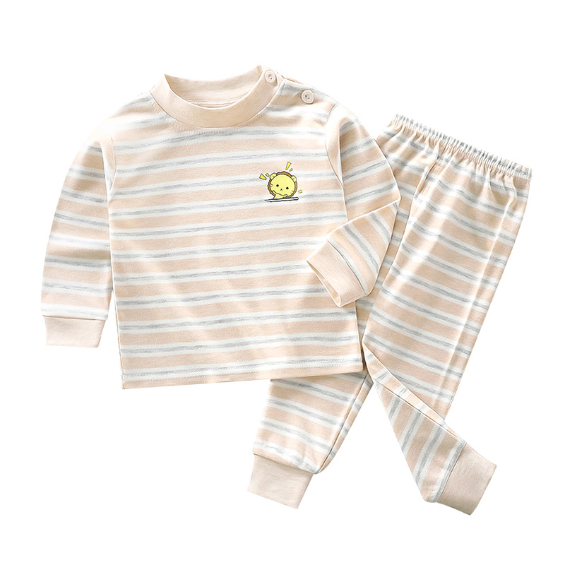 Children's Autumn Clothes and Pants suit 2023 Color Cotton Underwear Pajamas for Boys and Girls Home Clothes Baby Clothes for Autumn