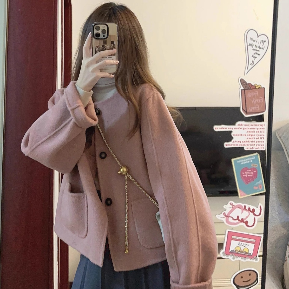 2024 autumn and winter New  style short coat women's unique super nice high-end sense small Korean style popular Woolen_voghion.com