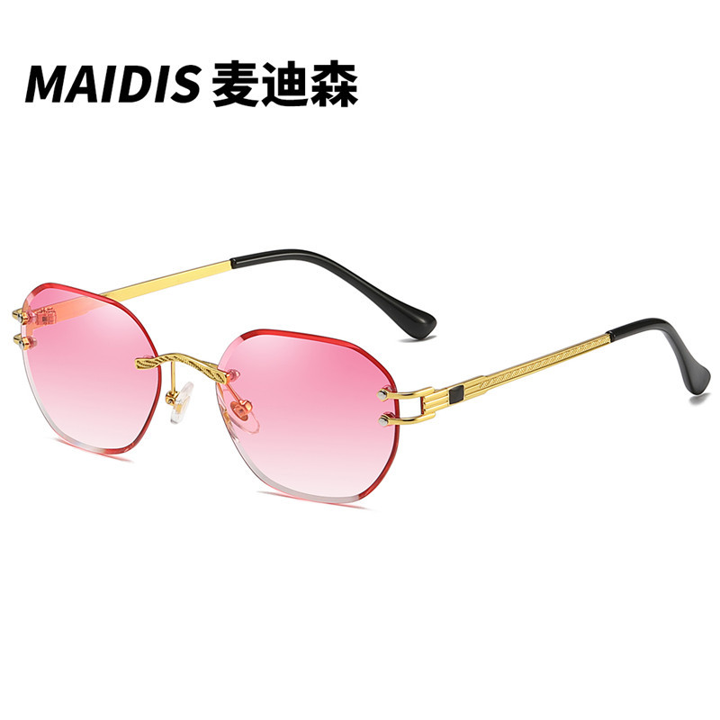 Jeter 8102 European and American Trimmed Sunglasses Fashion Marine Glasses Masonry Trimmed Rimless Sunglasses