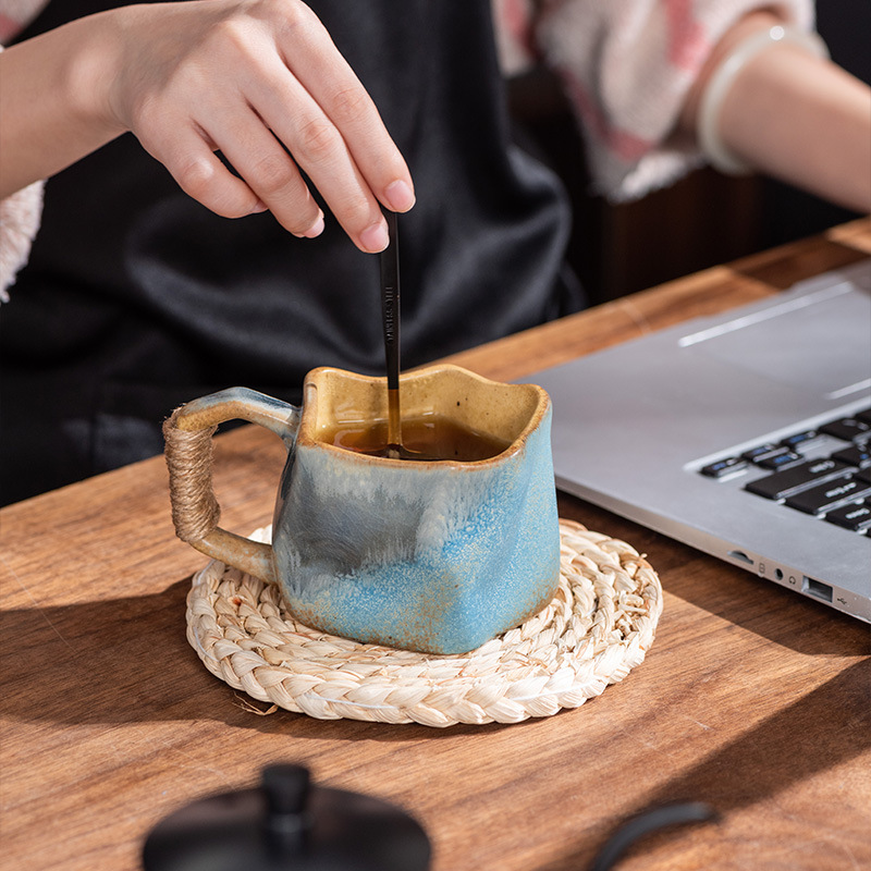 Special-shaped mug vintage ceramic cup cross-border supply irregular Cup stoneware water cup high-looking coffee cup