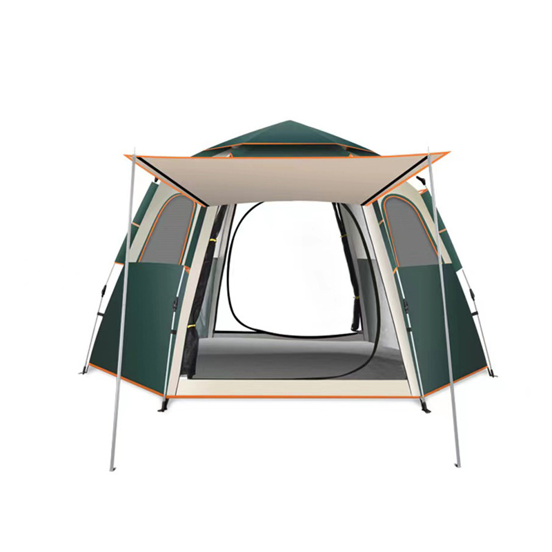Tent Outdoor Folding Automatic Rainstorm-proof Hexagonal Tent Thickened Rainproof Camping Equipment Outdoor Camping