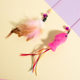 Steel wire feather cat stick cat toy fishing cat stick feather toy elastic cat stick cat pet toy wholesale