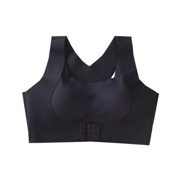 New high-quality front-button two-in-one underwear ice silk seamless no rims beautiful back bra hunchback correction vest for women