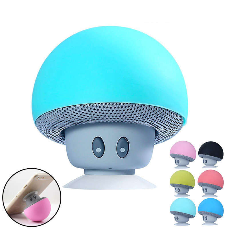 Creative cartoon gift small mushroom Bluetooth speaker waterproof suction cup mobile phone holder small subwoofer mini speaker