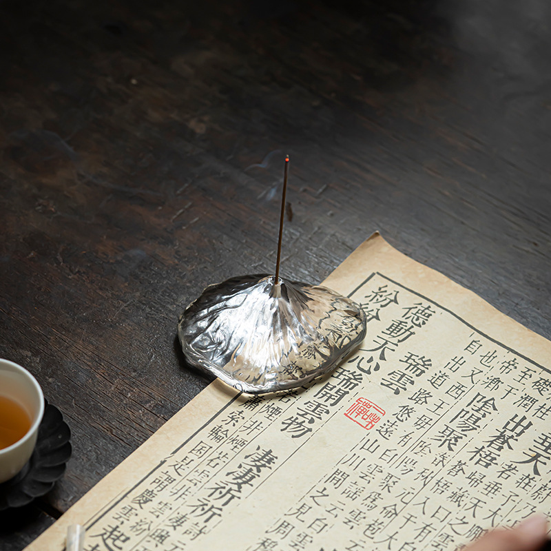 Crystal glass incense thread incense base Fuji Mountain incense transparent incense burner home Zen decoration cover set