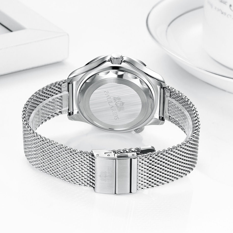 Automatic mechanical luminous steel mesh belt men's watch AUTOMATIC WATCH_voghion.com