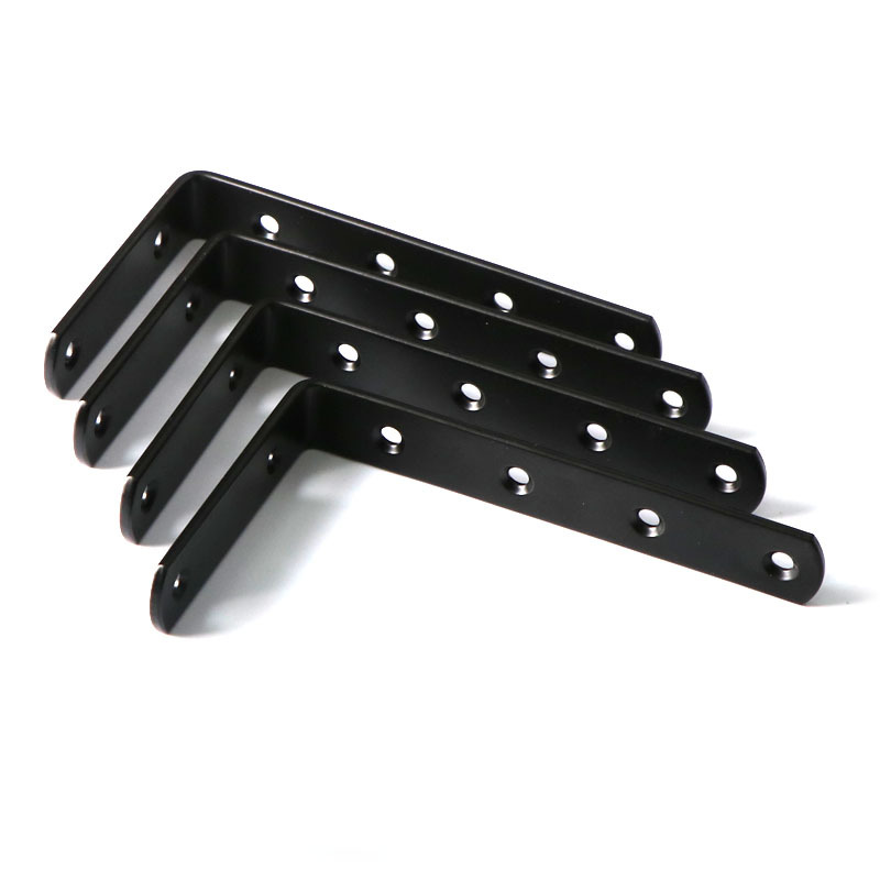 125*75 black angle code L-type angle iron wall hanging bracket holder 90-degree right angle cargo support bracket angle support