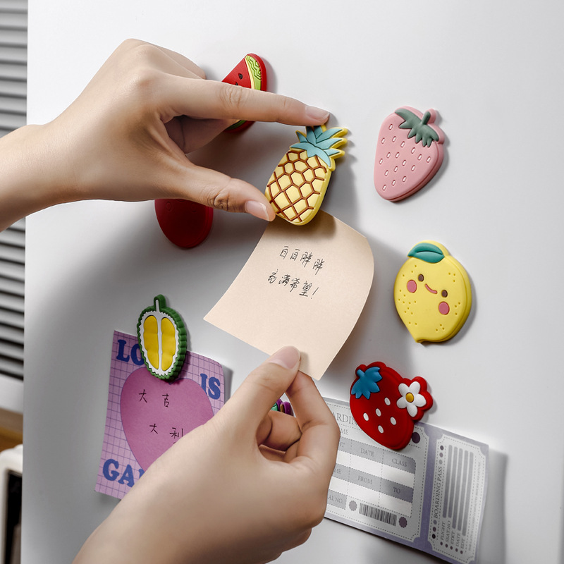 Creative cartoon cute personality fruit refrigerator 3d three-dimensional sticker magnet magnet magnet magnetic spot