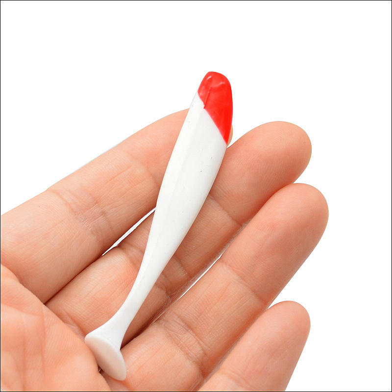 T-tailed soft worm red head white body 5.5/6.3/7cm Luya bait Soft Bait bionic bait fishing gear wholesale