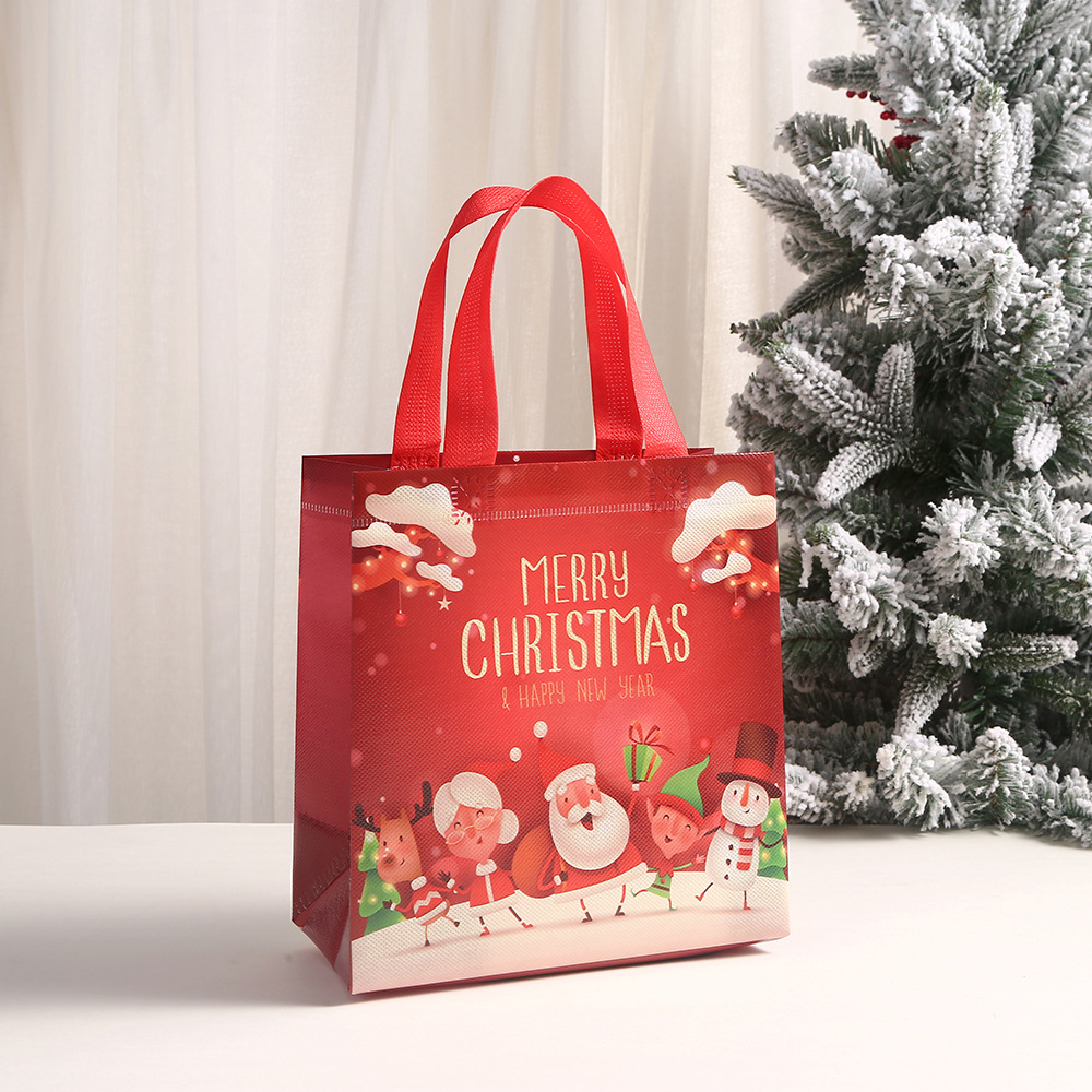 Printed shopping bag non-woven bag Christmas gift handbag party candy gift bag hand gift bag