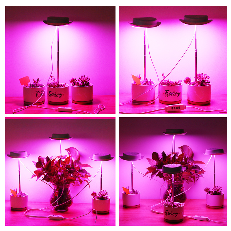 Amazon LED Cowboy Hat Plant Growth Light USB dimming timing green plant flowers Full Spectrum fleshy light