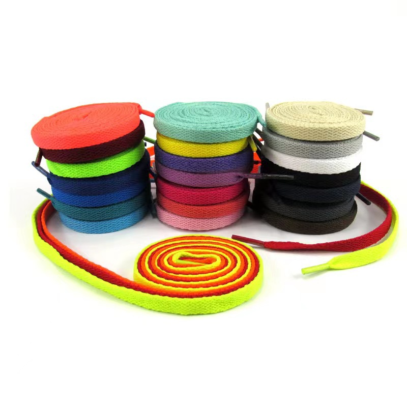 Open white black flat shoelaces sports casual canvas white polyester shoelaces factory direct wholesale shoe rope