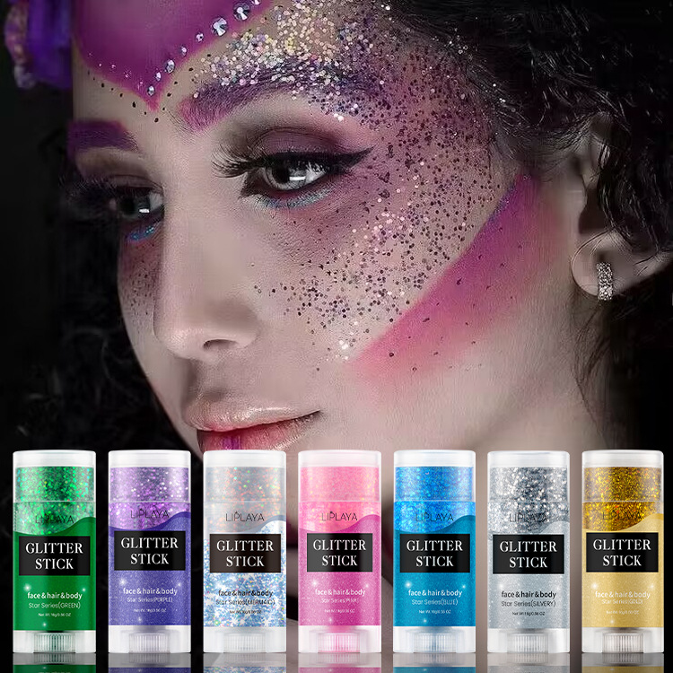 Flash stick tri-color phantom eye shadow convenient carrying body hair sequin cream GLITTER STICK