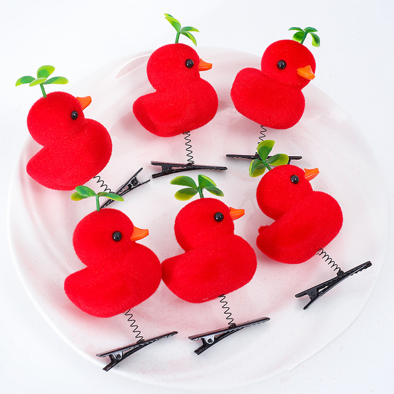 New Internet Celebrant Selling Cute Yellow Duck Hairpin Duck Headwear Children's Three-dimensional Spring Headwear Toy Stall Gift Love_voghion.com