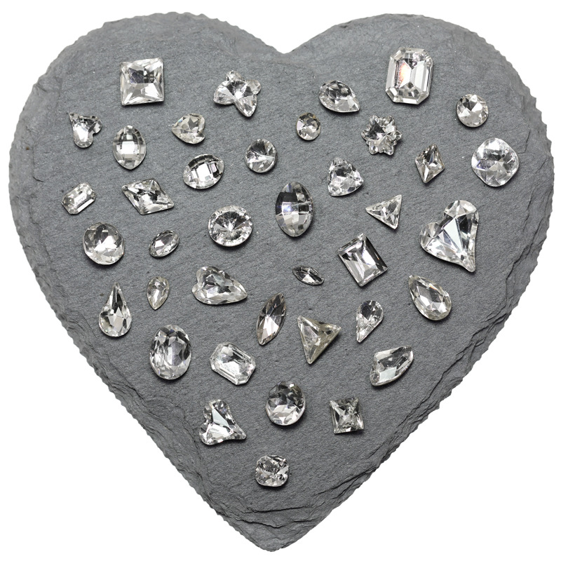 Wholesale Nail Art Jewelry Crystal Transparent Rhinestone Water Drops Butterfly Axe Love Nail Art Diamond Shaped Pointed Bottom Diamond Super Flash