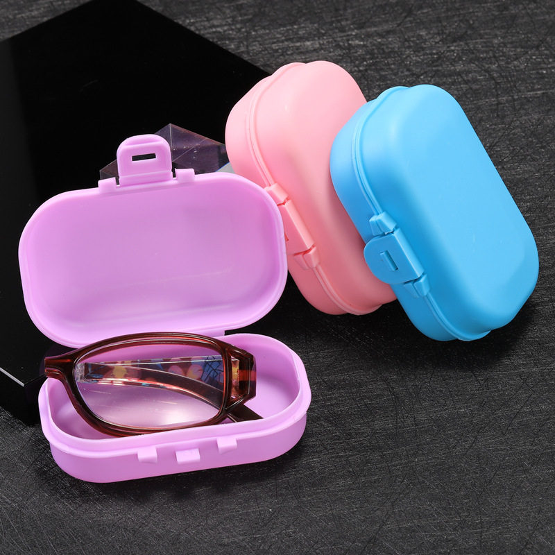 Fashion folding glasses box reading glasses myopia glasses plastic color box metal folding box simple glasses box wholesale