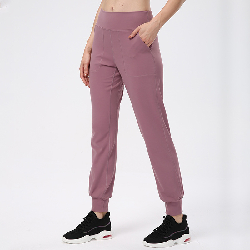 Loose Pocket Yoga Trousers Autumn and Winter High Waist Sports Pants LULU Side Pocket Stitching Sports Yoga Pants Women