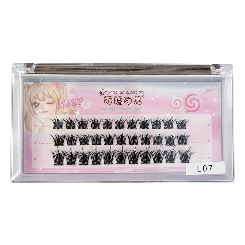 Cute Eyelash Shangpin L-type Segmented False Eyelash Light European and American Style Fox Long Eyelash Single Cluster Right Angle Eyelash