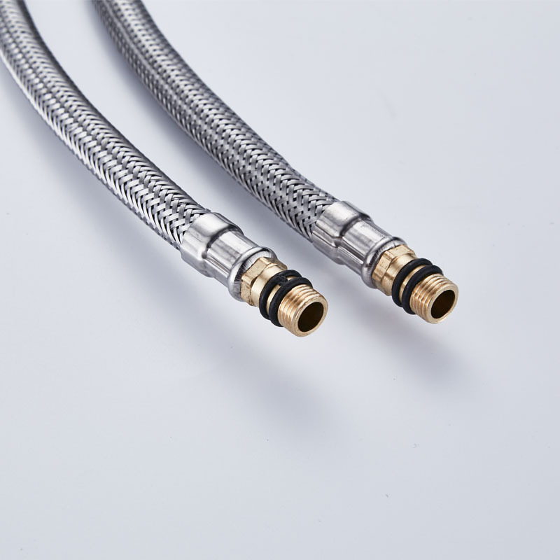 Stainless steel explosion-proof faucet water inlet pipe universal 4 bellows thickened single head pipe bathroom accessories wholesale