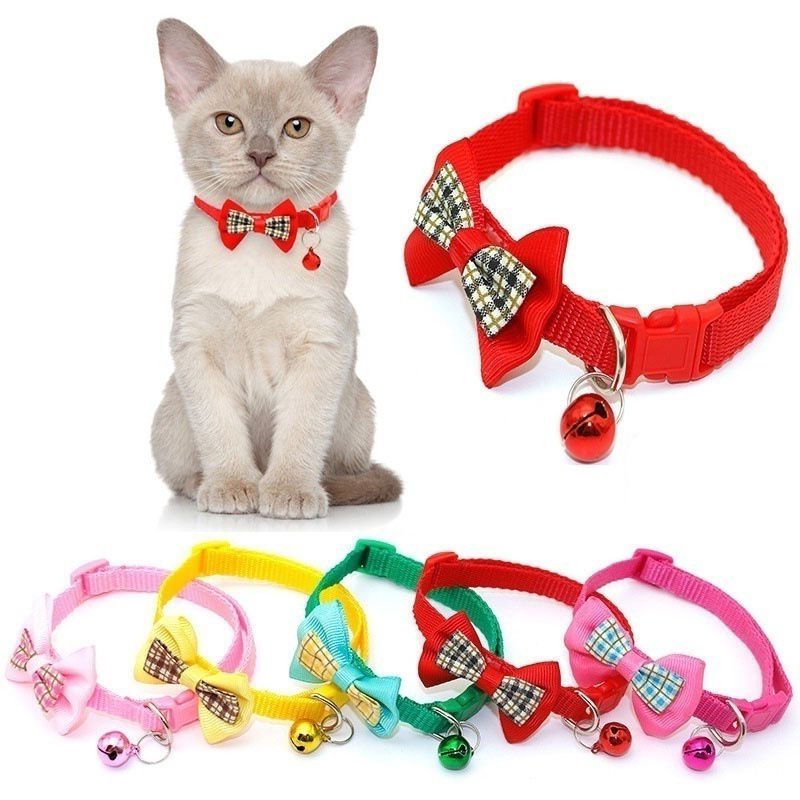 Cha-cha pet Plaid Bow Collar Cat Puppy Collar Factory Proprietary T New Product