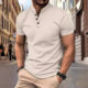 Cross-border in stock AliExpress Amazon Men's Short-sleeved Collar Waffled Fabric Casual Short-sleeved Polo Shirt
