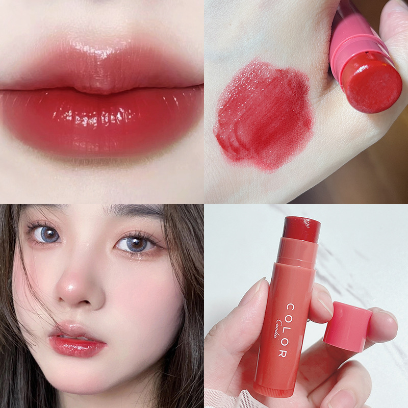 Three-piece colored Moisturizing Lip Balm Lipstick student party moisturizing moisturizing fade lip lines Anti-cracking 3 bags