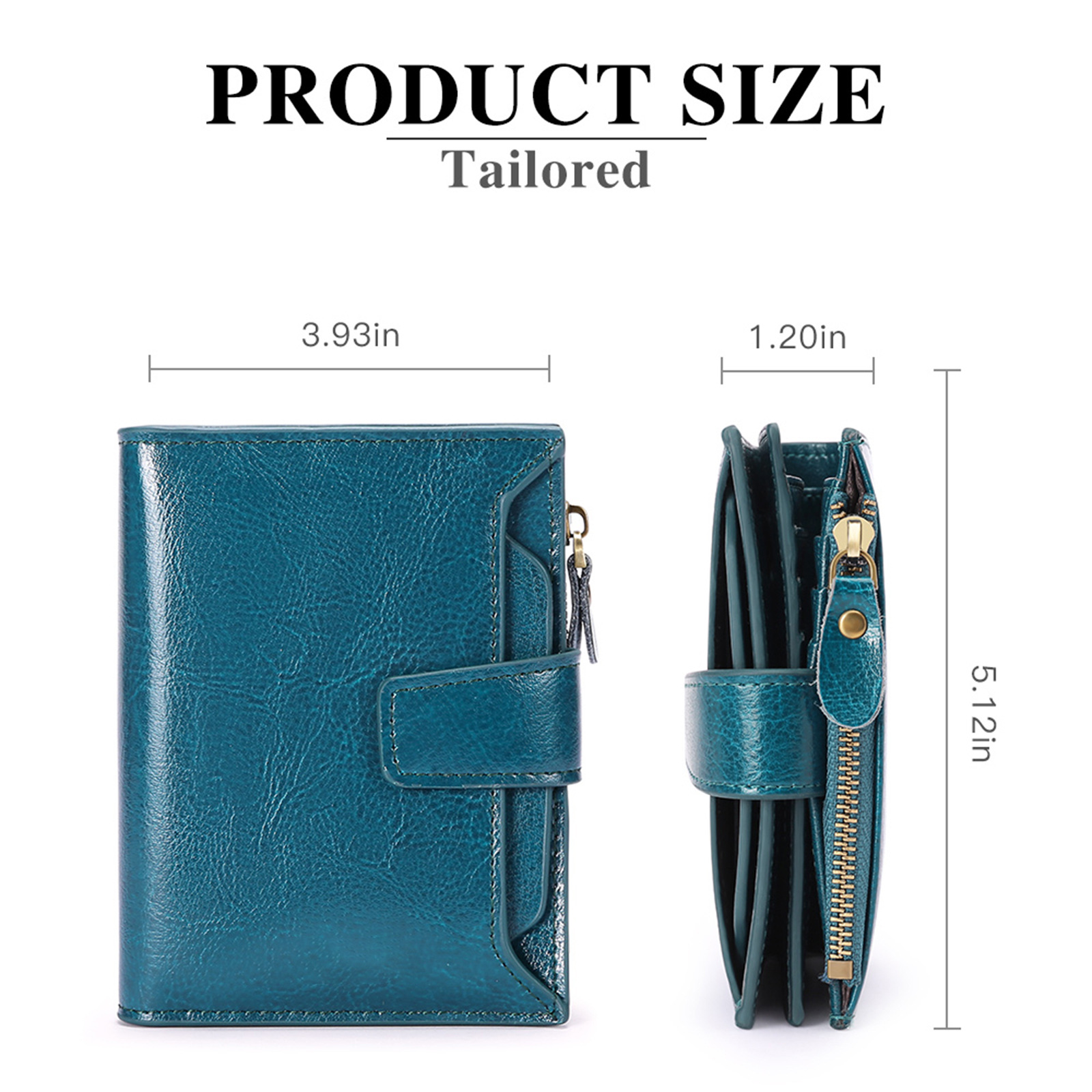 Vintage Oil Wax Leather Wallet Women's Short Multi-function Zipper Women's Wallet Large Capacity Card Holder Coin Purse 5191