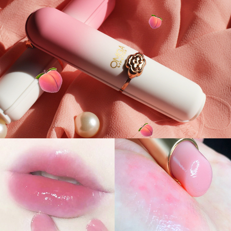 OMGA Color Changing Lipstick Jelly Lipstick Moisturizing Waterproof Moisturizing Cosmetics Temperature Changing Peach Lipstick Cosmetic Wholesale