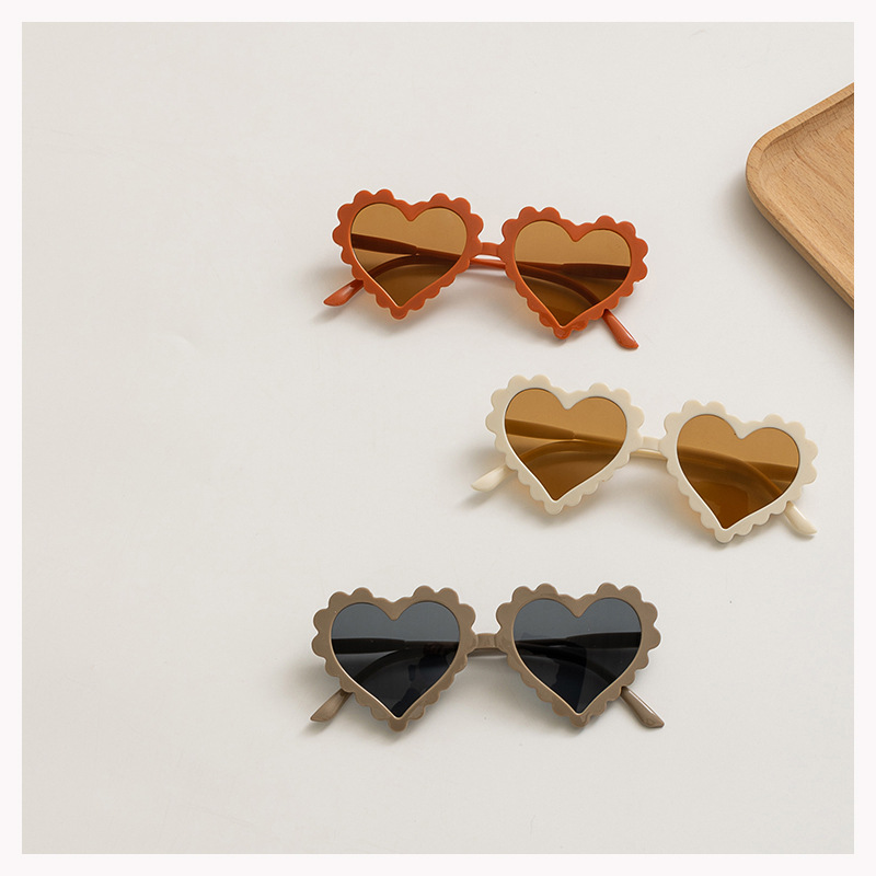 ins Korean Children's Concave Shape All-Match Love Sunglasses for Boys and Girls Anti-UV Glasses Internet Celebrity Sunglasses