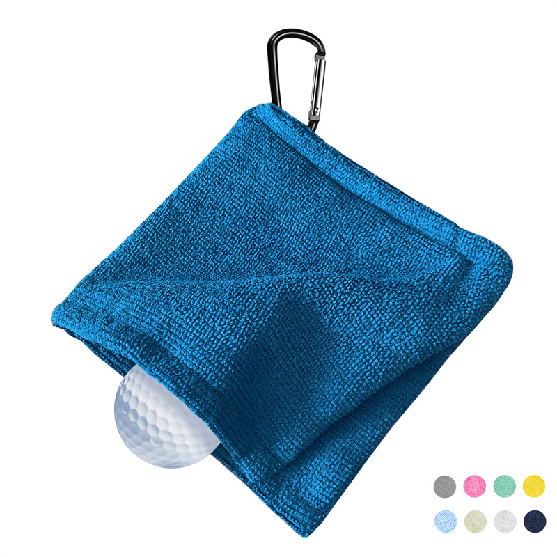 Cross-border golf cleaning towel microfiber brushed cleaning rod towel ball towel outdoor sports Wholesale