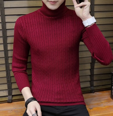 Factory wholesale AliExpress foreign trade sweater men's sweater autumn and winter New European and American high collar solid color twist base shirt