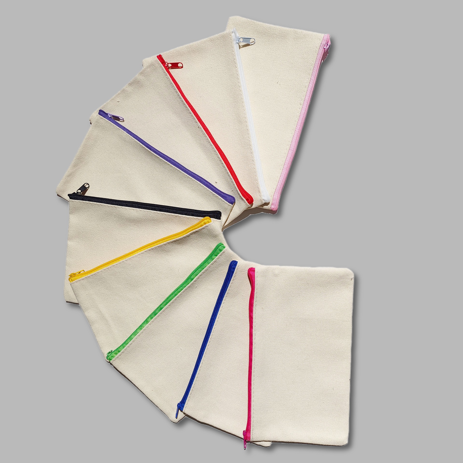 Amazon Cross-border Zipper Canvas Pencil Bag DIY Graffiti Pencil Bag Cotton Pencil Bag Blank Spot Storage Pencil Bag