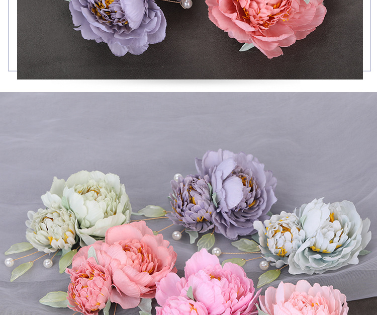Tang Style Flower Clip Silk Flower Hairclip Antique Rear Pressure Headwear Hanfu Hair Accessories Ancient Clothing Accessories Cheongsam Flower Edge C_voghion.com