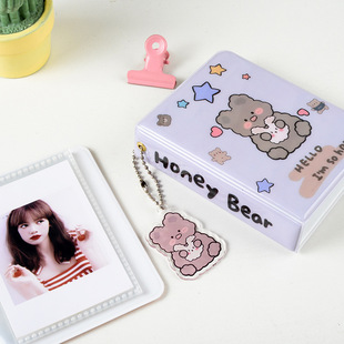 Wholesale supply INS coffee bear small 3 inch 4 inch mini photo album plug-in PP photo album business card book