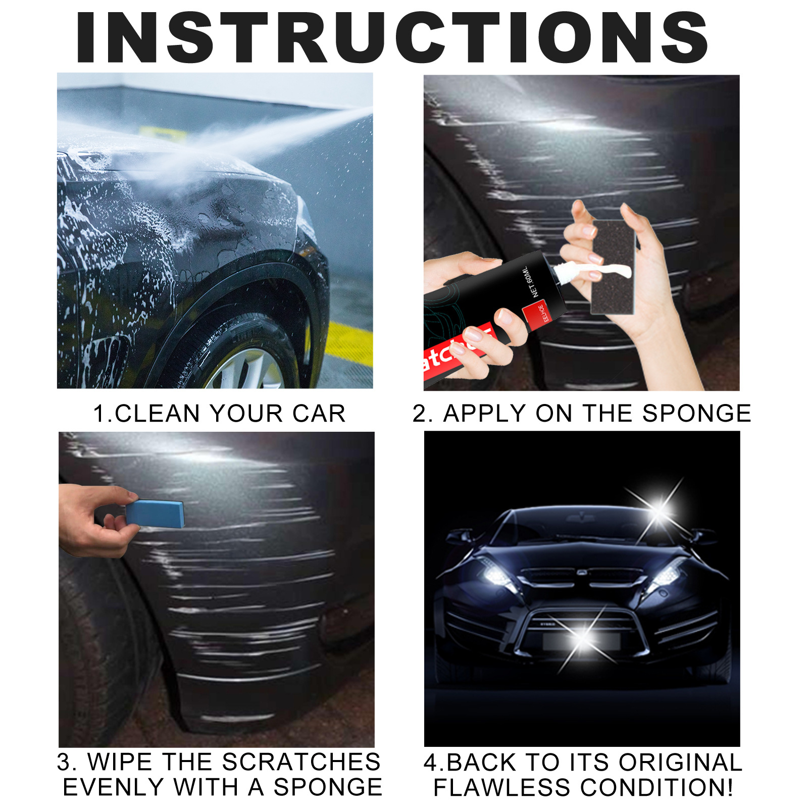 EELHOE car scratch scratch polishing paste paint cleaning decontamination wax scratch repair car wax renovation paste