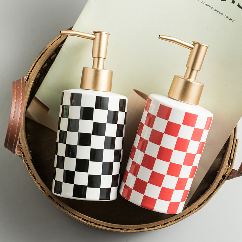 Light Luxury Popular Ceramic Hand Soap Body Soap Shampoo Conditioner Hotel Bottled Household Lotion Press Bottle