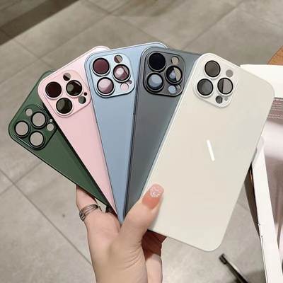 For New iphone14 Phone Case Frosted Glass Apple 16PROMAX One-piece Lens Film 15 Phone Case