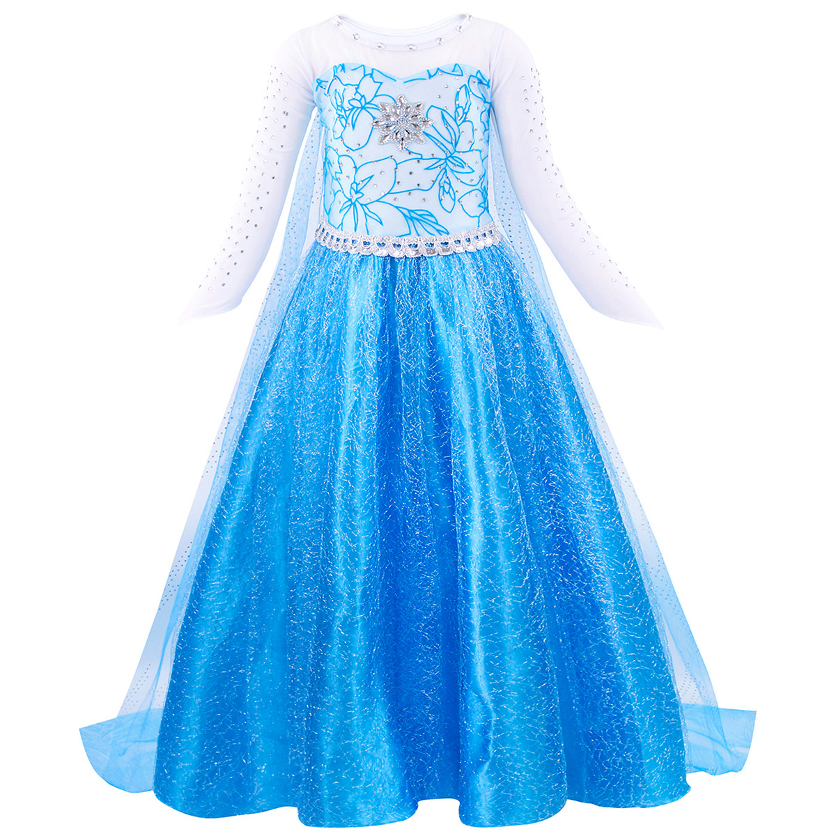 2024 Christmas Children's Clothing Frozen Princess Skirt Elsa Girls Long Sleeve dress