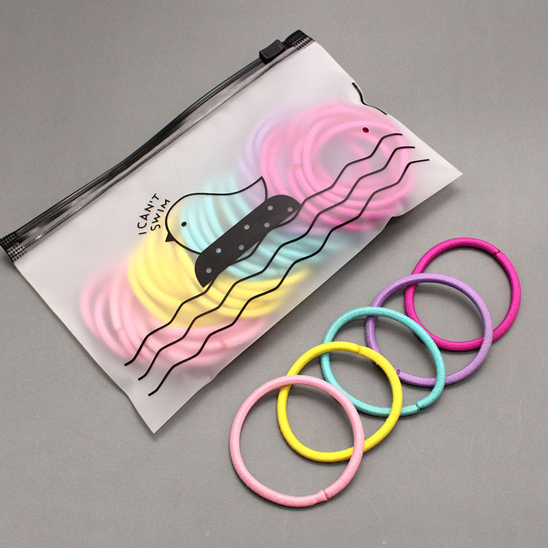 In stock wholesale PE frosted chicken zipper bag hair ring underwear socks zipper bag student stationery pen storage bag