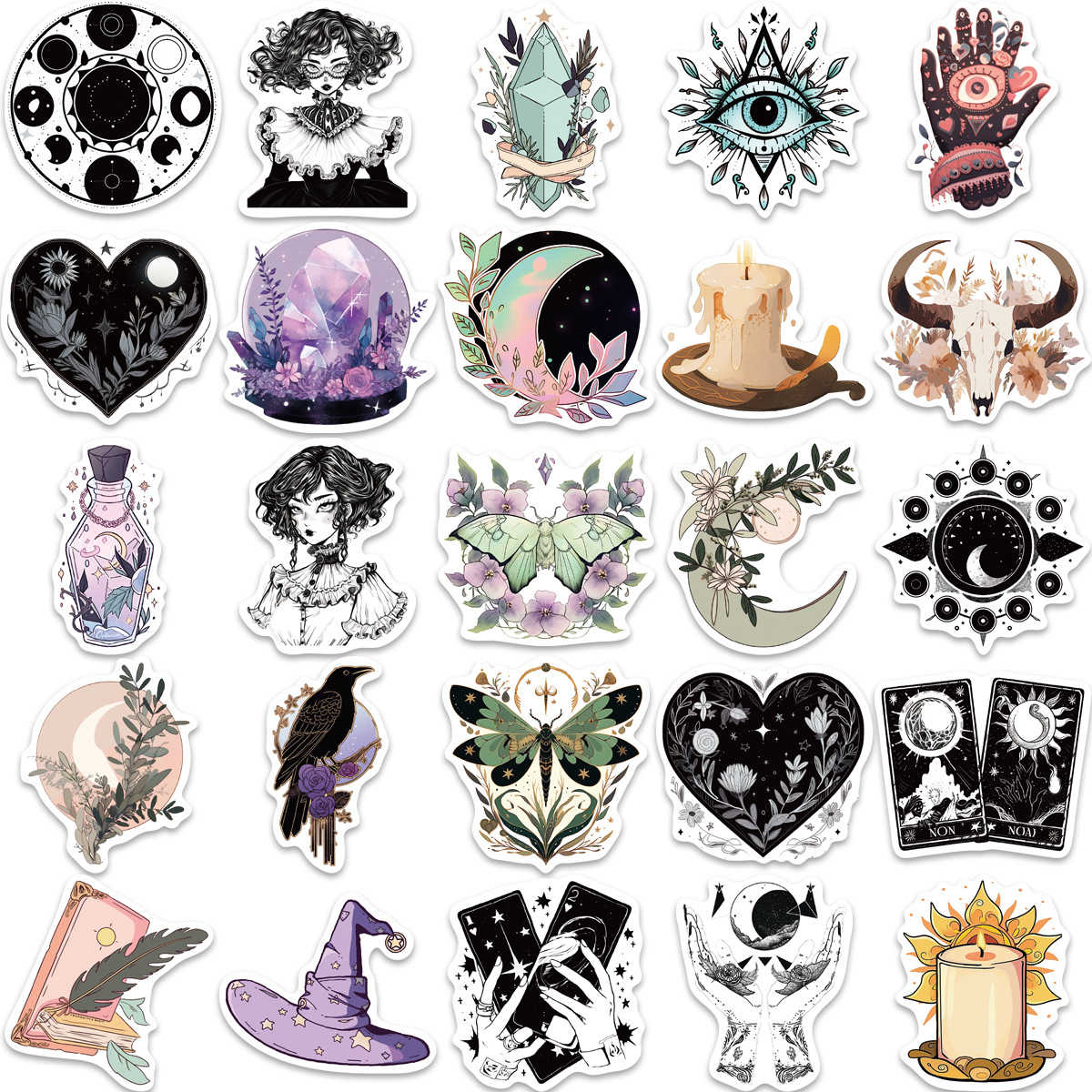 50 original magic witch graffiti stickers decorative guitar luggage DIY creative waterproof stickers hot wholesale