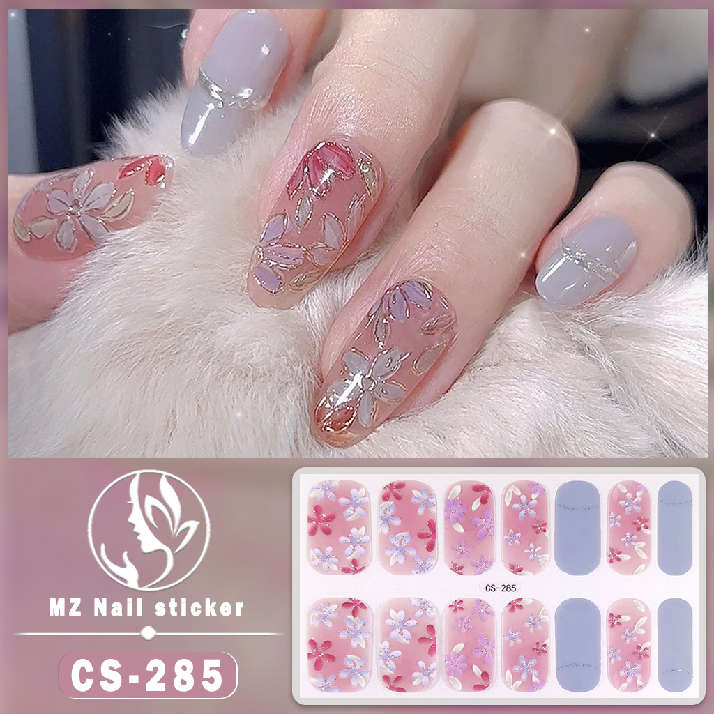 Rabbit New Year's baking-free gel nail stickers waterproof long-lasting 3D nail stickers patch female Nail Polish film film