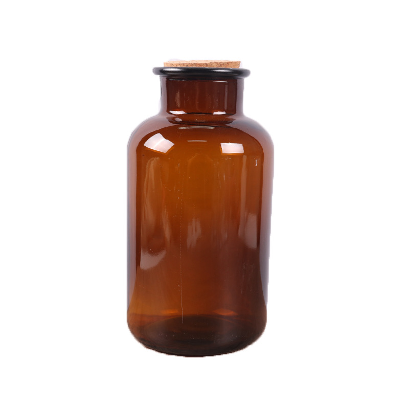 Glass Sealed Storage Jar Cork Brown Medicine Bottle Starry Sky Floating Bottle Wish Bottle Flower Tea Bottle Wide Mouth Reagent Bottle