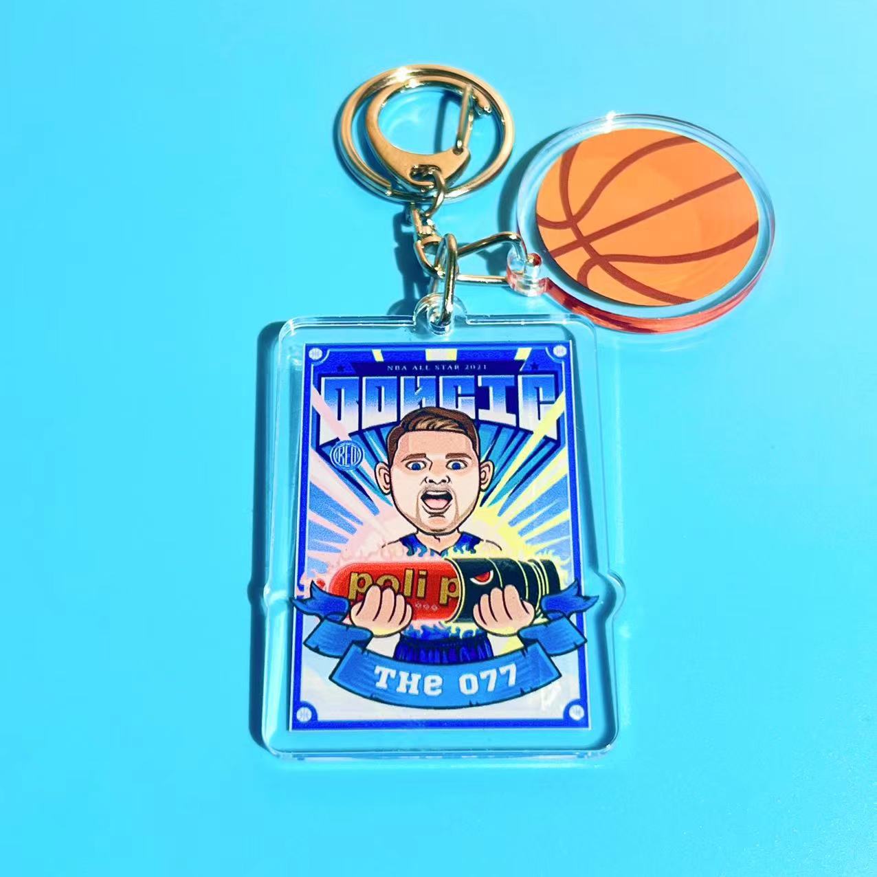 nba Kobe Curry James Owen Durant Basketball Anime Cartoon Keychain School Bag Car Pendant