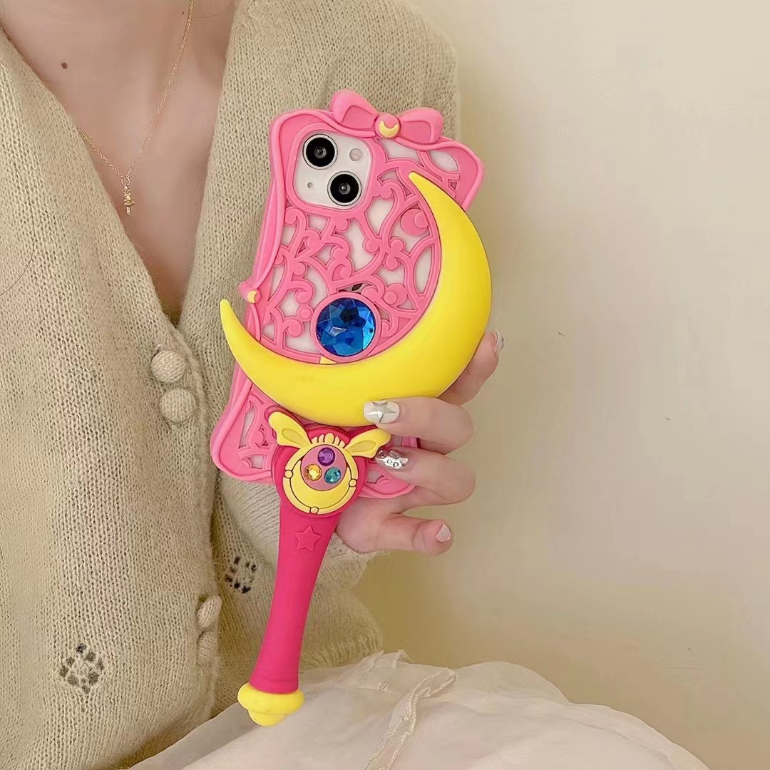 美少女戰士星月棒iPhone14蘋果13Pro自拍 手柄硅膠手機殼12promax