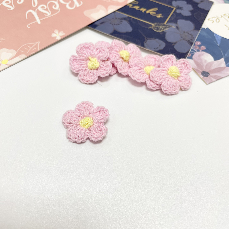 diy wool flower hand crochet knitting hand hook flower 2.5cm small plum blossom clothing accessories children's clothing accessories
