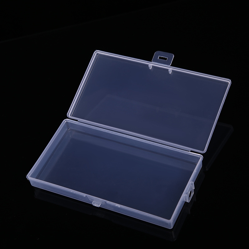 Transparent PP one-piece flip storage box rectangular plastic packaging box DIY storage parts Box Wholesale
