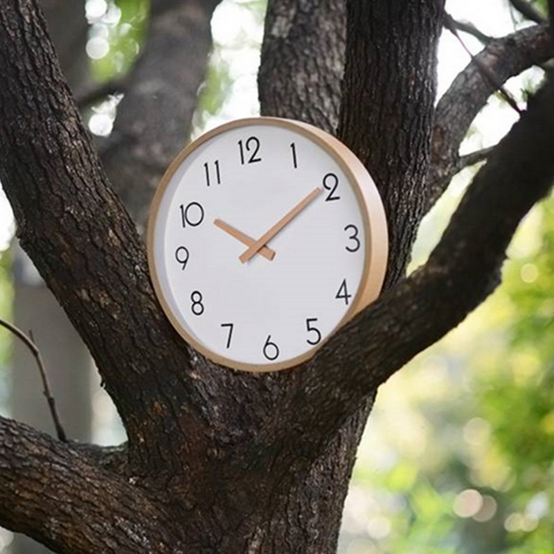 E-Commerce Cross-border Explosions Solid Wood Mute Scanning Simple Design Art Clock Nordic Wooden Clock Wooden Wall Clock