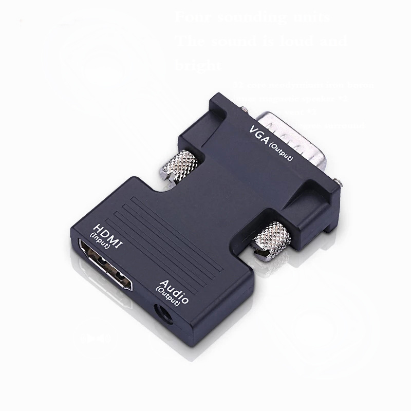 HDTV female to VGA male converter with audio 6616S chip computer projector HDTV to VGA connector