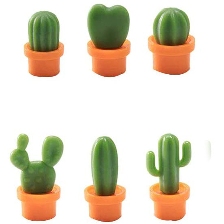 Creative Cactus Refrigerator Sticker Message Sticker 3D Cactus Ball Potted Sucker Refrigerator Magnet Magnetic Sticker