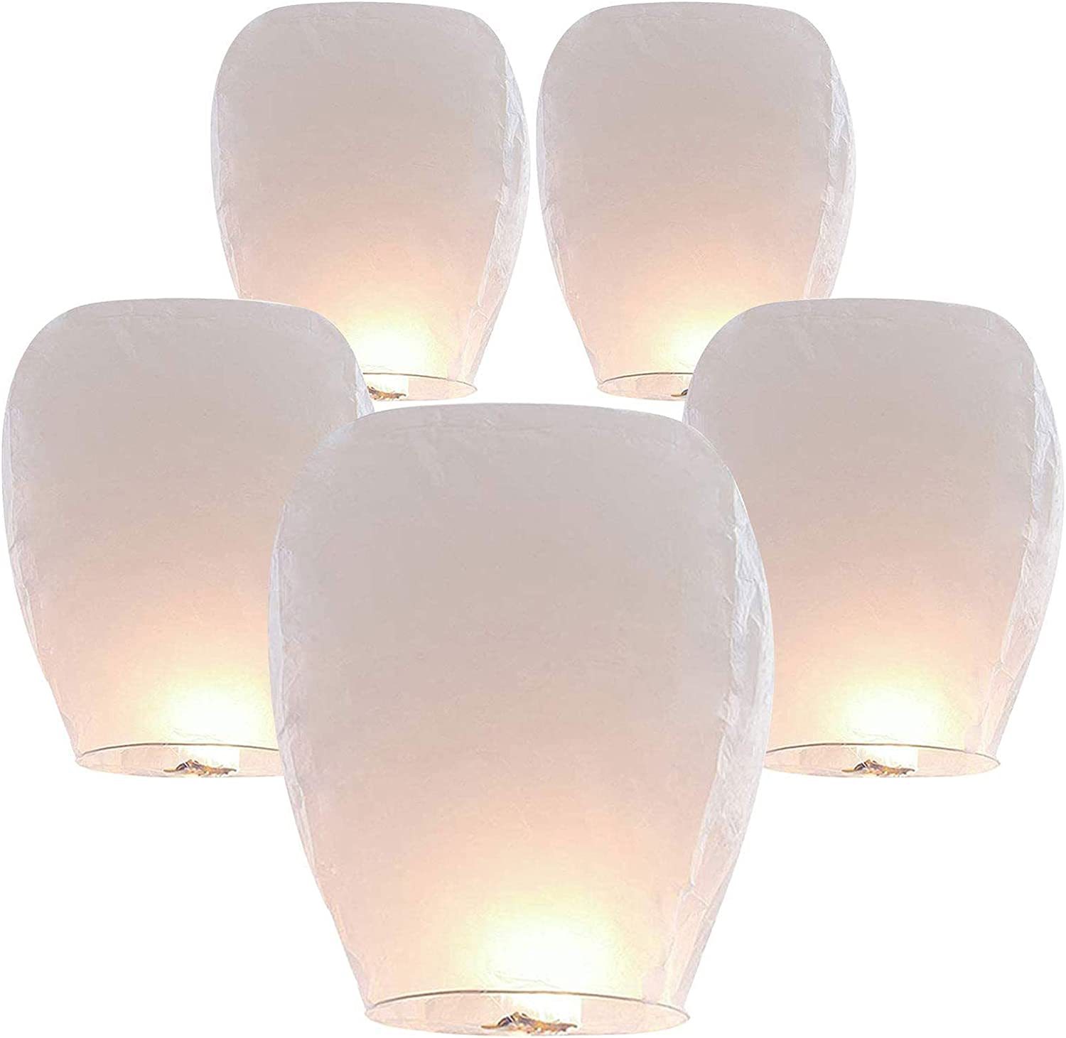 Chinese Paper Lanterns Kongming Lantern Wishing Lamp White Oval Flame Retardant Paper